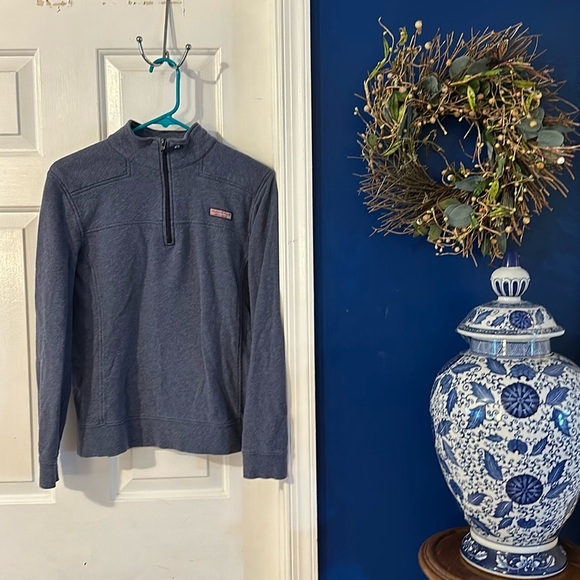 Vineyard Vines Tops - Women’s Vineyard Vines Long Sleeve Blue Zip Pullover Sweatshirt Size Medium
